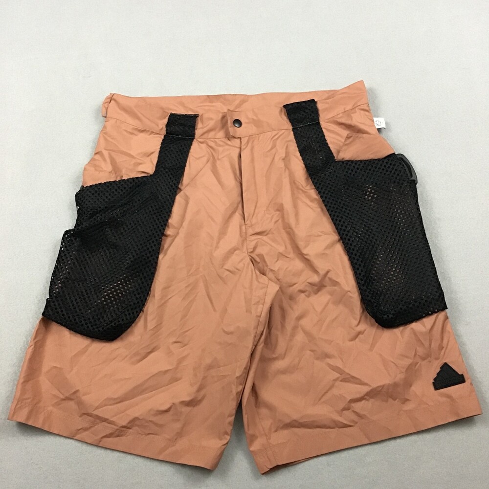 Adidas Shorts Men Medium Orange Solid City Escape Utility Pockets Lightweigt M